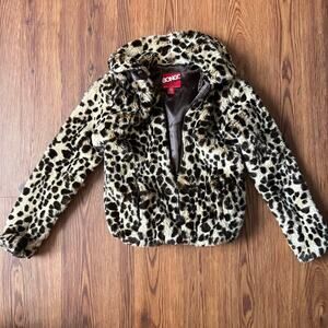 Y2K Bongo Girls 6/6x Cheetah Print Faux Fur Zip Uo Jacket Bratz Glam Street Lux